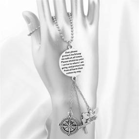 img 3 attached to 🚚 BAUNA Guardian Angel Cross Car Charm: Heavenly Rearview Mirror Ornament & Good Luck Pendant for Truck Drivers
