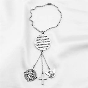 img 1 attached to 🚚 BAUNA Guardian Angel Cross Car Charm: Heavenly Rearview Mirror Ornament & Good Luck Pendant for Truck Drivers