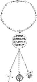 img 4 attached to 🚚 BAUNA Guardian Angel Cross Car Charm: Heavenly Rearview Mirror Ornament & Good Luck Pendant for Truck Drivers