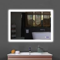 🪞 36x28 inch led backlit vanity mirror with touch switch - wozzio anti-fog wall mounted mirror, lighted bathroom mirror for warm white/natural/daylight lights (vertical/horizontal) logo