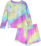 👚 stylish greatchy girls tie dye shorts set: perfect summer cotton outfit with short sleeve top and elastic waist 2pcs set logo