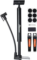 malker bike pump: compact and portable floor bicycle pump with presta and schrader valve compatibility, aluminum alloy construction, bonus tire levers, and bike patch kit logo