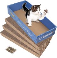 🐱 reversible corrugated cat scratching pad - 3-in-1 wave curved scratcher board, cardboard furniture protector & catnip included - ideal for cat scratching and grooming logo