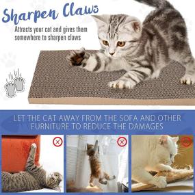 img 3 attached to 🐱 Reversible Corrugated Cat Scratching Pad - 3-in-1 Wave Curved Scratcher Board, Cardboard Furniture Protector & Catnip Included - Ideal for Cat Scratching and Grooming