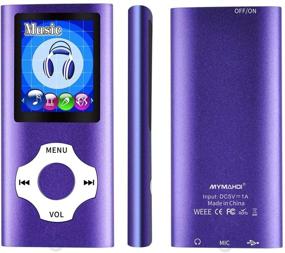 img 1 attached to 🎧 MYMAHDI - Compact Portable MP3 / MP4 Player (Max Support 64 GB) with Photo Viewer, E-Book Reader, Voice Recorder, FM Radio & Video Movie - Purple Color
