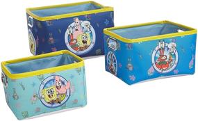 img 4 attached to Organize Toys, Games & Clothes with Idea Nuova Nickelodeon Spongebob 3 Piece Nestable Rectangular Storage Bins - WN300731