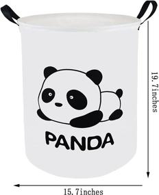 img 3 attached to 🐼 ACMUUNI 19.7&#34; Round Canvas Large Clothes Basket Laundry Hamper with Handles, Waterproof Cotton Storage Organizer – Ideal for Kids Boys Girls Toys Room, Bedroom, Nursery, Home, Gift Basket (Panda)