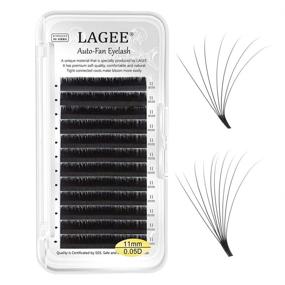 img 4 attached to LAGEE Easy Fan Volume Eyelash Extensions 0.05 D Curl 11mm - Auto-Fan Cluster, Self-Blooming, Rapid Flower, Single Length Soft Pre-Glued Lashes - Professional Beauty Salon Supplies