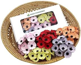img 3 attached to 🌺 NAVA CHIANGMAI Mixed Color Poppies Mulberry Paper Flowers - Ideal for Scrapbooking, Wedding Decor, Doll House Supplies, DIY Crafts, and Home Decoration