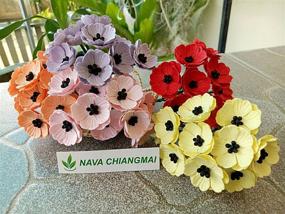img 1 attached to 🌺 NAVA CHIANGMAI Mixed Color Poppies Mulberry Paper Flowers - Ideal for Scrapbooking, Wedding Decor, Doll House Supplies, DIY Crafts, and Home Decoration