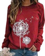 dandelion sweatshirt: stylish casual crewneck loose pullover for women with long sleeves & graphic tee design logo