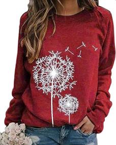 img 4 attached to Dandelion Sweatshirt: Stylish Casual Crewneck Loose Pullover for Women with Long Sleeves & Graphic Tee Design