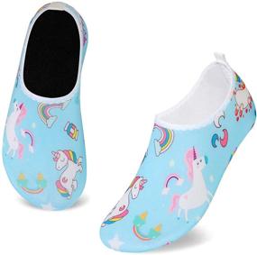 img 4 attached to Toddler Barefoot Rainbow 🦄 Unicorn Boys' Shoes for Outdoor Activities