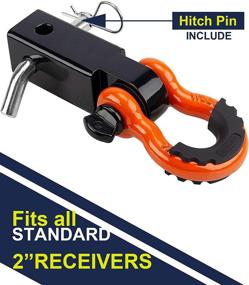 img 2 attached to 🚚 LIBERRWAY Heavy Duty Shackle Hitch Receiver 2 inch - 41918 Lbs Break Strength, Never Rust, Orange, with 3/4'' D Ring Shackle - Perfect Towing Accessories for Trucks