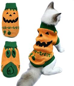 img 4 attached to 👻 Vehomy Pet Halloween Sweater: Ghost Trick or Treat Pattern for Puppy Dogs and Kittens