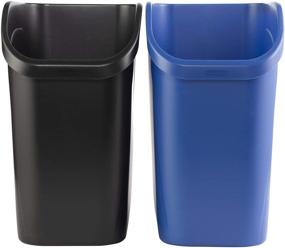 img 3 attached to 🗑️ Rubbermaid Dual Stream Waste and Recycling Undercounter Wastebasket 2 Pack, Blue and Black - 9.4 Gallon