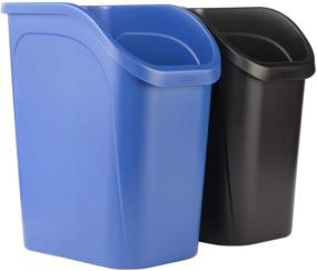 img 4 attached to 🗑️ Rubbermaid Dual Stream Waste and Recycling Undercounter Wastebasket 2 Pack, Blue and Black - 9.4 Gallon