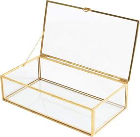 img 4 attached to 📦 Golden Vintage Glass Lidded Box: Stylish Bracelet Keepsake & Jewelry Organizer (8x4.5x2in)