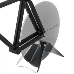 img 2 attached to 🚲 Bicycle Pizza Cutter - The Original PIZZA WHEELIE - Dual Stainless Steel Bike Wheels + Kitchen Display Stand: A Perfect Slice of Convenience