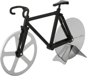 img 4 attached to 🚲 Bicycle Pizza Cutter - The Original PIZZA WHEELIE - Dual Stainless Steel Bike Wheels + Kitchen Display Stand: A Perfect Slice of Convenience