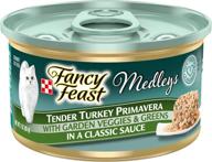 🐱 premium purina fancy feast wet cat food: medleys tender turkey primavera - 24 cans, 3 oz., veggies & greens in sauce logo