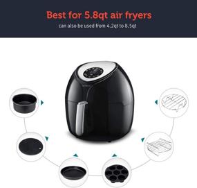 img 1 attached to 🍽️ Ultrean Air Fryer Accessories: 6-Piece Set for 5.8Qt and 6Qt Air Fryers - BPA Free, Non-Stick, Dishwasher Safe, XL Compatibility