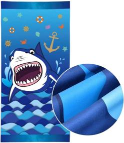 img 4 attached to 🦈 Premium Microfiber Shark Beach Towel - Sand Free, Quick Dry, 30” × 60” Blue Towel for Beach, Camping, & Pool – Water Absorption Picnic Swim Shower Bath Towel – Ocean Shark Party Supplies