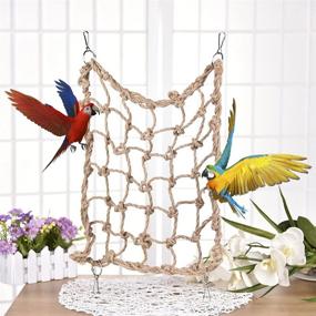 img 3 attached to 🐦 AWTang Bird Cargo Climbing Net - Ultimate Pet Bird Toy for Cockatiels, Conures, and More!