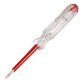 img 2 attached to ⚡ uxcell Voltage Tester AC 100-500V with 3mm Slotted Screwdriver: Precise Circuit Test, 140mm Length, Clear and Red