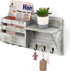 img 2 attached to 📬 Olive Green Mail Sorter Wall Mount: Key Holder, Leash Hanging Coat Rack + Entryway Envelope Organizer for Living Room, Hallway, Office