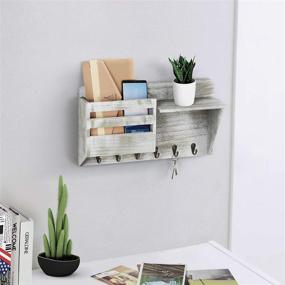 img 1 attached to 📬 Olive Green Mail Sorter Wall Mount: Key Holder, Leash Hanging Coat Rack + Entryway Envelope Organizer for Living Room, Hallway, Office