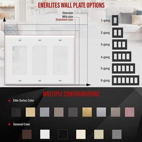 img 2 attached to 🔌 ENERLITES 3-Gang Decorator Wall Plate, 4.50" x 6.38", Gloss Finish, White Polycarbonate Thermoplastic - Outlet Switch Receptacle, 8833-W