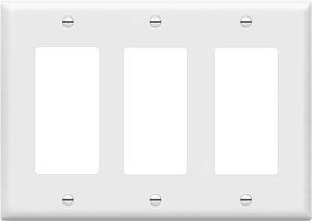 img 4 attached to 🔌 ENERLITES 3-Gang Decorator Wall Plate, 4.50" x 6.38", Gloss Finish, White Polycarbonate Thermoplastic - Outlet Switch Receptacle, 8833-W