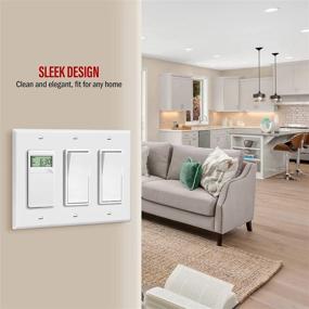 img 1 attached to 🔌 ENERLITES 3-Gang Decorator Wall Plate, 4.50" x 6.38", Gloss Finish, White Polycarbonate Thermoplastic - Outlet Switch Receptacle, 8833-W
