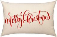 🎄 4th emotion christmas letter throw pillow cover cushion case for sofa couch, 12"x20" cotton linen #a логотип