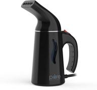 pure enrichment puresteam portable fabric steamer - fast-heating steamer for clothes with ergonomic handle and easy-fill water tank - 10 minutes continuous steam - ideal for home or travel (black) logo