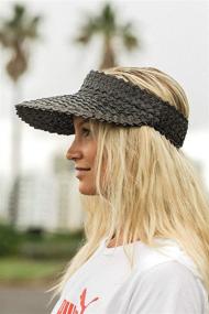 img 4 attached to 👒 Women's Sun Visor Hat: Wide Brim Straw Summer Beach Hat for Outdoor Camping and Hiking