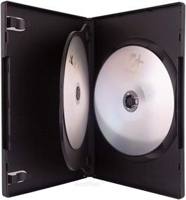 img 1 attached to Premium 10-Pack of AcePlus Black Triple 3-Disc DVD Cases with Hinged Trays - 14mm Standard Thickness: Organize and Protect Your DVDs Today!