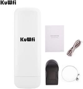 img 1 attached to 📶 KuWFi Outdoor CPE WiFi 300Mbps 2.4G Waterproof CPE 1W High Power 3 Kilometer Long Range Wireless Outdoor AP Access Point CPE with POE Adapter & 15dBi Antenna Long Range and LED Display (2 Units)