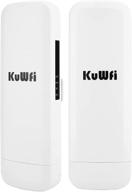 📶 kuwfi outdoor cpe wifi 300mbps 2.4g waterproof cpe 1w high power 3 kilometer long range wireless outdoor ap access point cpe with poe adapter & 15dbi antenna long range and led display (2 units) logo