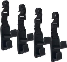img 4 attached to 🚗 Car Headrest Hooks for Front & Back Seat - Multi-Functional Organizer for Purse, Grocery Bags, Handbag, and Backpack (Set of 4)