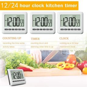 img 3 attached to ⏰ F.G. MINGSHA Magnetic Kitchen Timer with Digital Alarm Clock, 12/24 Hours, Big Screen, Loud Alarm & Strong Magnet, Count-Up & Countdown for Kitchen Baking, Sports Games, Office, Study - Black