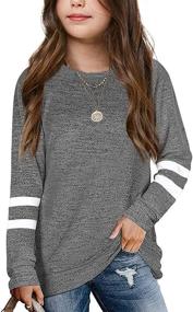 img 4 attached to Cute and Comfy: Apbondy Girls Heart Crewneck Sweatshirts for Casual Chic