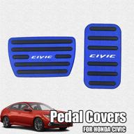 🚗 high-quality gas accelerator pedal covers, non-slip brake foot pedal pads set in great-luck aluminum alloy, 2-piece kit (blue) for honda 10th and 11th civic (2016-2020, 2022) logo