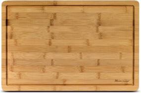 img 1 attached to 🍽️ Heim Concept Organic Bamboo Cutting Board: Extra Large Chopping Board for Kitchen, Ideal for Meat, Vegetables, Fruits, Cheese - 18x12x3/4