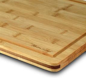 img 2 attached to 🍽️ Heim Concept Organic Bamboo Cutting Board: Extra Large Chopping Board for Kitchen, Ideal for Meat, Vegetables, Fruits, Cheese - 18x12x3/4