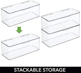 img 3 attached to MDesign Stackable Plastic Container Attached Organization, Storage & Transport for Storage Boxes & Organizers