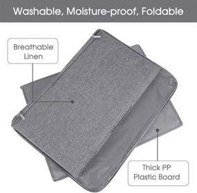 img 1 attached to 📦 Gray ANMINY Storage Bins - Small Size: Foldable Cotton Linen Fabric Organizer with Zipper Lid and Handles