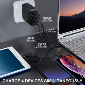 img 3 attached to 100W USB C Charger with GaN Tech - 4 Port Wall Charger, PD Charger for MacBook Pro Air, iPhone, iPad Pro, Galaxy, Dell XPS & USB C Laptop Devices