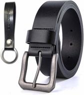 men's wide casual dress leather belt - 36, with exact fit accessories logo